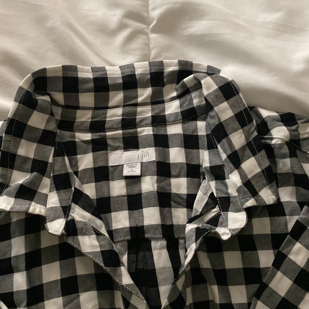 Black and White Gingham Shirt Dress - Women - Picture 5 of 7